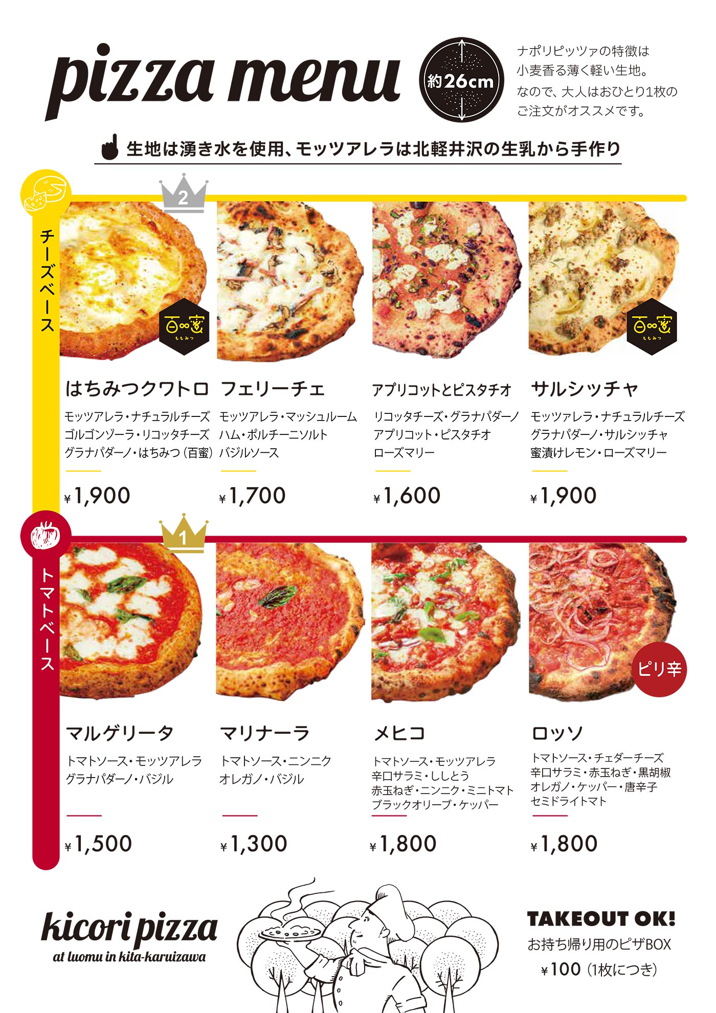 pizzaメニュー